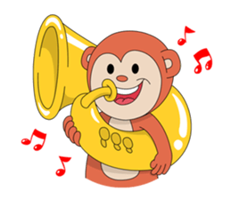 Monkey ; Playing Musical Instruments sticker #12771767