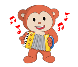 Monkey ; Playing Musical Instruments sticker #12771769