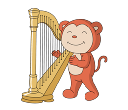 Monkey ; Playing Musical Instruments sticker #12771770