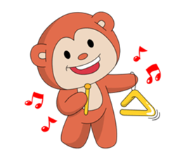 Monkey ; Playing Musical Instruments sticker #12771772