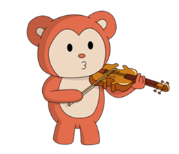 Monkey ; Playing Musical Instruments sticker #12771773