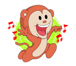Monkey ; Playing Musical Instruments sticker #12771775