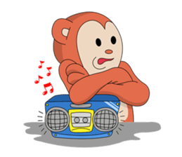 Monkey ; Playing Musical Instruments sticker #12771776