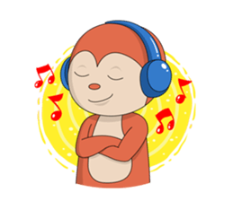 Monkey ; Playing Musical Instruments sticker #12771777