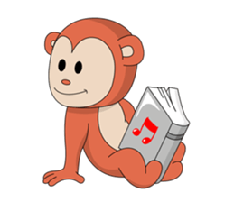 Monkey ; Playing Musical Instruments sticker #12771778