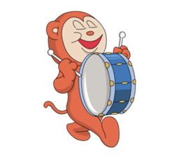Monkey ; Playing Musical Instruments sticker #12771779