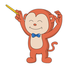 Monkey ; Playing Musical Instruments sticker #12771780