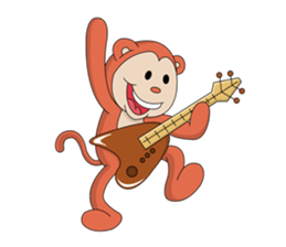 Monkey ; Playing Musical Instruments sticker #12771781