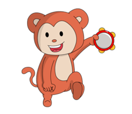 Monkey ; Playing Musical Instruments sticker #12771782