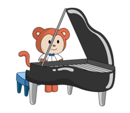 Monkey ; Playing Musical Instruments sticker #12771783