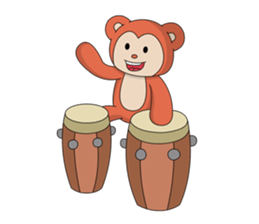 Monkey ; Playing Musical Instruments sticker #12771785