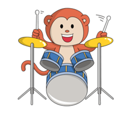 Monkey ; Playing Musical Instruments sticker #12771786