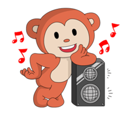 Monkey ; Playing Musical Instruments sticker #12771789