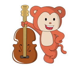 Monkey ; Playing Musical Instruments sticker #12771791