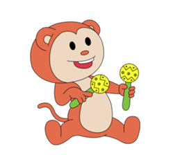 Monkey ; Playing Musical Instruments sticker #12771796