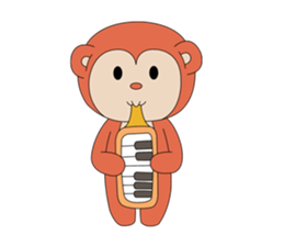 Monkey ; Playing Musical Instruments sticker #12771797