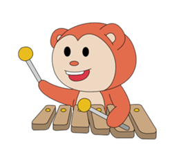 Monkey ; Playing Musical Instruments sticker #12771798