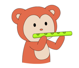 Monkey ; Playing Musical Instruments sticker #12771800
