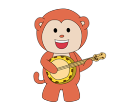 Monkey ; Playing Musical Instruments sticker #12771803