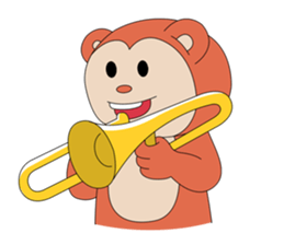 Monkey ; Playing Musical Instruments sticker #12771804