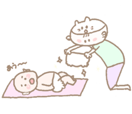 Sweet days of Cat Mama & baby sticker #12773145