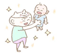 Sweet days of Cat Mama & baby sticker #12773149