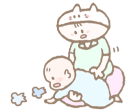 Sweet days of Cat Mama & baby sticker #12773153