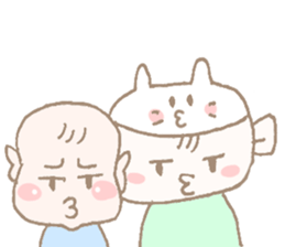 Sweet days of Cat Mama & baby sticker #12773168