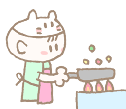 Sweet days of Cat Mama & baby sticker #12773169