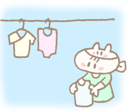 Sweet days of Cat Mama & baby sticker #12773171
