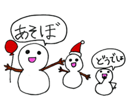 Traveling snowman sticker #12773622