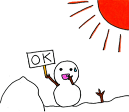 Traveling snowman sticker #12773624