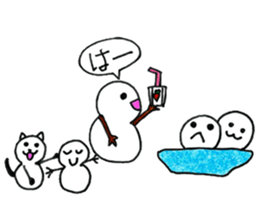 Traveling snowman sticker #12773625