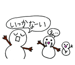 Traveling snowman sticker #12773629