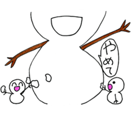 Traveling snowman sticker #12773634