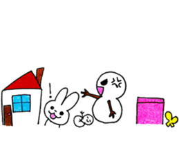 Traveling snowman sticker #12773635