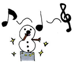 Traveling snowman sticker #12773639