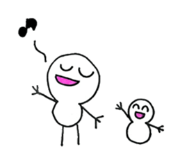 Traveling snowman sticker #12773640