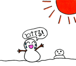Traveling snowman sticker #12773642