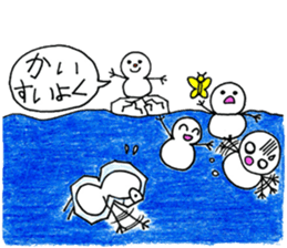 Traveling snowman sticker #12773648