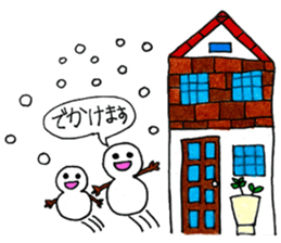 Traveling snowman sticker #12773650