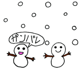 Traveling snowman sticker #12773654