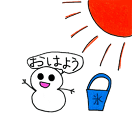 Traveling snowman sticker #12773658