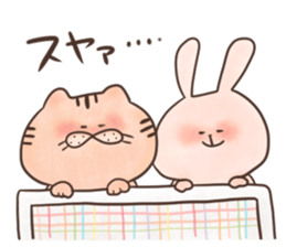 rabbit and cat sticker . sticker #12779759