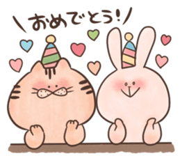 rabbit and cat sticker . sticker #12779760