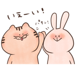 rabbit and cat sticker . sticker #12779761