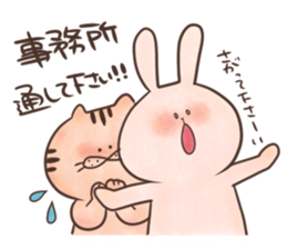 rabbit and cat sticker . sticker #12779762