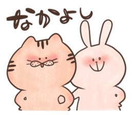 rabbit and cat sticker . sticker #12779763
