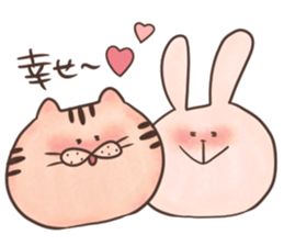 rabbit and cat sticker . sticker #12779765
