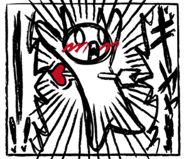 The easily scared cat sticker #12783966